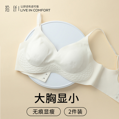 无钢圈兔耳杯大胸显小显瘦薄内衣