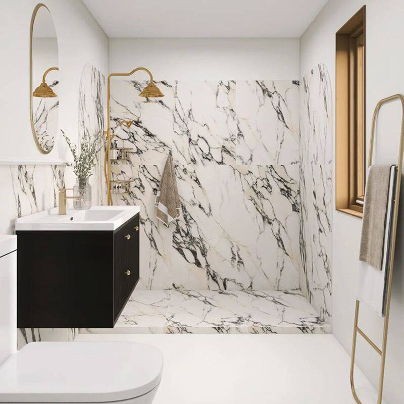 网红雪花白哑光大理石瓷砖客厅地砖卫生间寒江雪墙砖素色微水泥砖