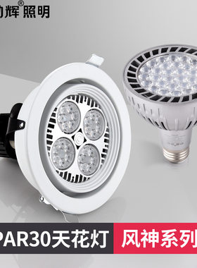 嵌入式Par30射灯led天花灯带风扇可调节角度35w45w开孔14cm15公分