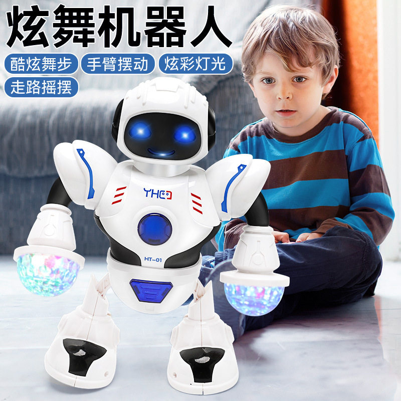 新款电动跳舞机器人玩具儿童太空炫舞机器人灯光音乐网红玩具包邮