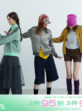 riverstone plus 美式复古波点立领拉链卫衣外套女春季修身上衣