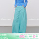 plus 后侧风琴压摺多巴胺宽松休闲裤 女冬季 riverstone 直筒阔腿裤