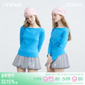 显瘦打底衫 riverstone 九分袖 T恤女百搭正肩修身 plus 船领基础款