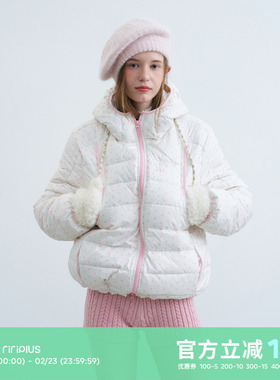 riverstone plus 可爱波点连帽90白鸭绒羽绒服女宽松排骨加厚外套