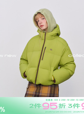 riverstone plus 多巴胺连帽90白鸭绒羽绒服女冬季加厚保暖面包服