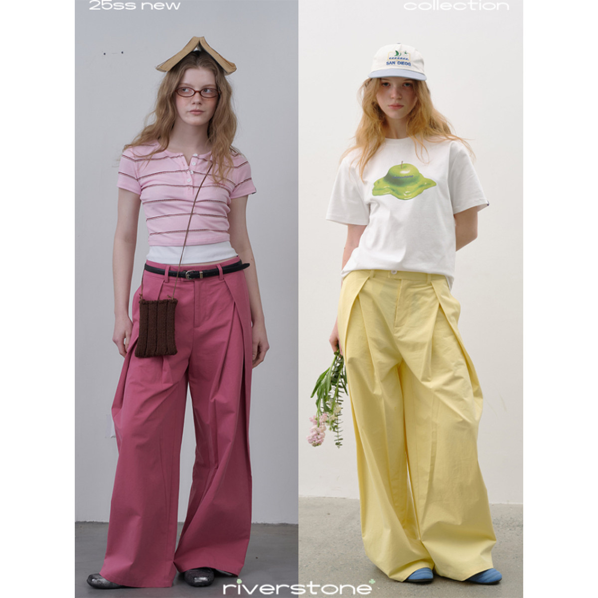 riverstone plus 垂坠感西装阔腿休闲裤女25年夏季新款显瘦直筒裤