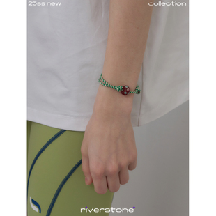 riverstone 琉璃珠手绳礼物 复古手工编织可调节手串手链25年新款
