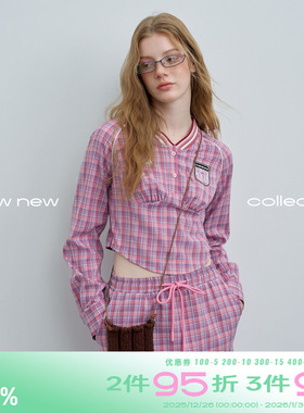 riverstone plus 格子短款修身棒球球衣套装女A字抽绳可拆卸长裙