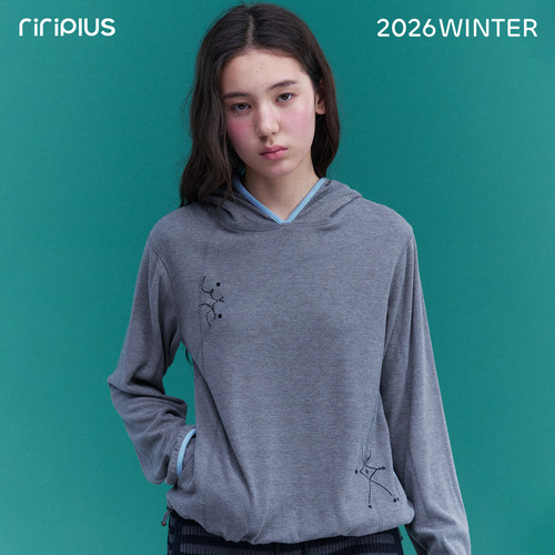riverstone plus『10/20 20点 新品上新』刺绣连帽卫衣女长袖上衣