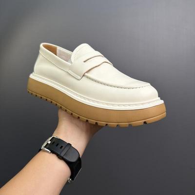 男鞋2025复古高级感乐福鞋真皮一脚蹬懒人厚底休闲板鞋240710-HXY