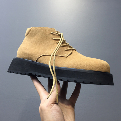 帕达索马丁靴厚底轻便工装靴2025秋冬男鞋反绒皮加绒短靴230947