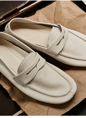 帕达索 春季新款一脚蹬懒人鞋百搭乐福鞋驾车青年鞋豆豆鞋210648