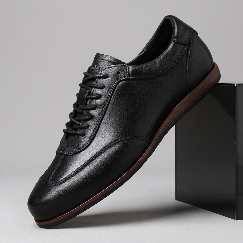 帕达索皮鞋男2025秋季新款男士休闲鞋真皮复古低帮平底鞋250527