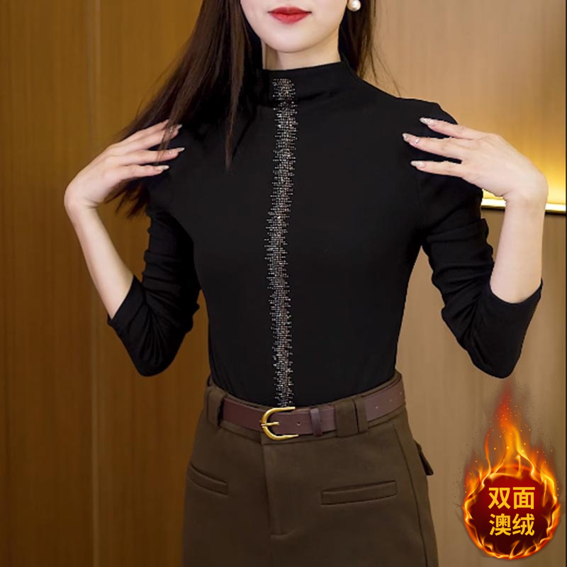 长袖百搭厚款德绒保暖上衣