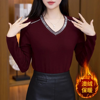长袖女2025新款爆款上衣秋冬德绒时尚修身打底衣内搭高级感可外穿
