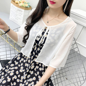 开衫 外搭配旗袍裙子 薄外套防晒衣坎肩 小披肩女2026夏季 雪纺短款