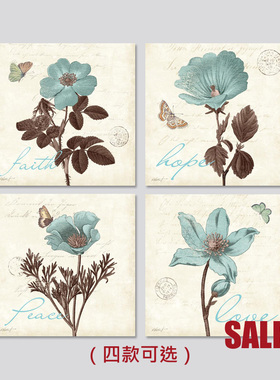 【画芯特价处理 不含画框】全新美国原版进口画芯 蓝色花卉/Hope