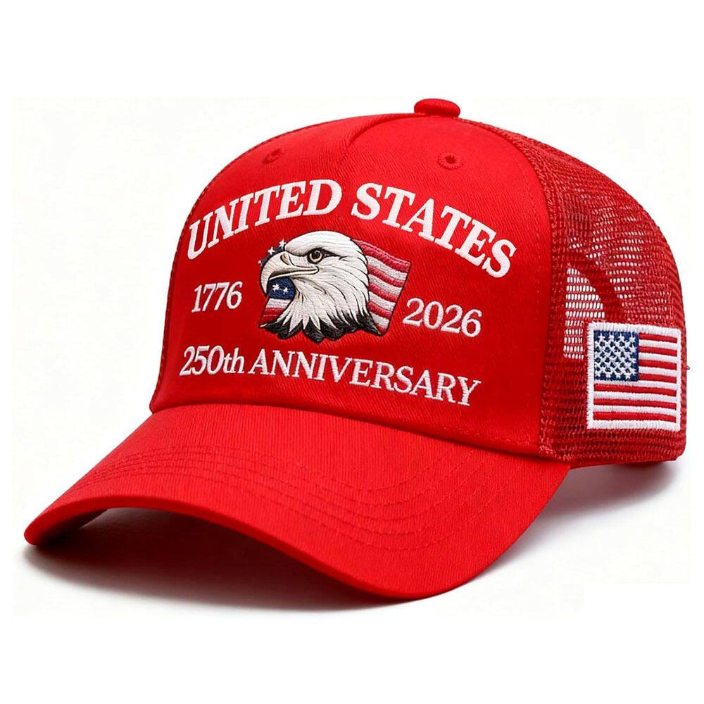 美国250周年纪念刺绣棒球帽 3D鹰头国旗款 男女户外遮阳鸭舌帽