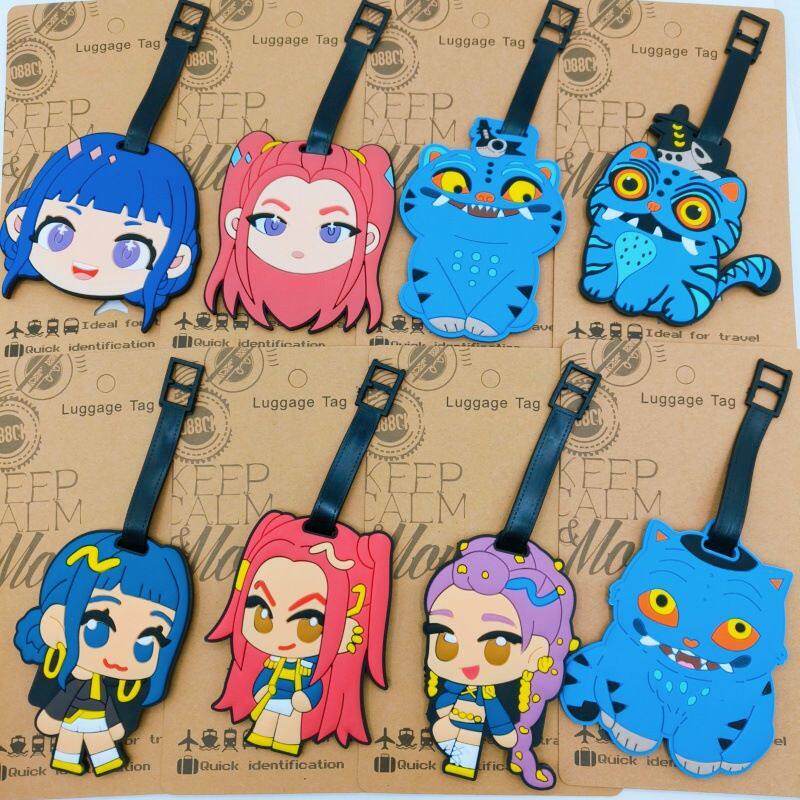 卡通k-pop猎魔女团行李牌旅行箱包托运标签挂饰吊牌PVC软胶登机牌