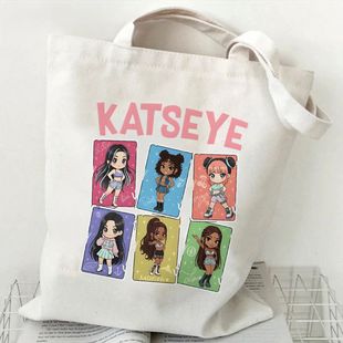 2026外贸KATSEYE 女团周边帆布包 亚马逊热销女士通勤百搭单肩袋