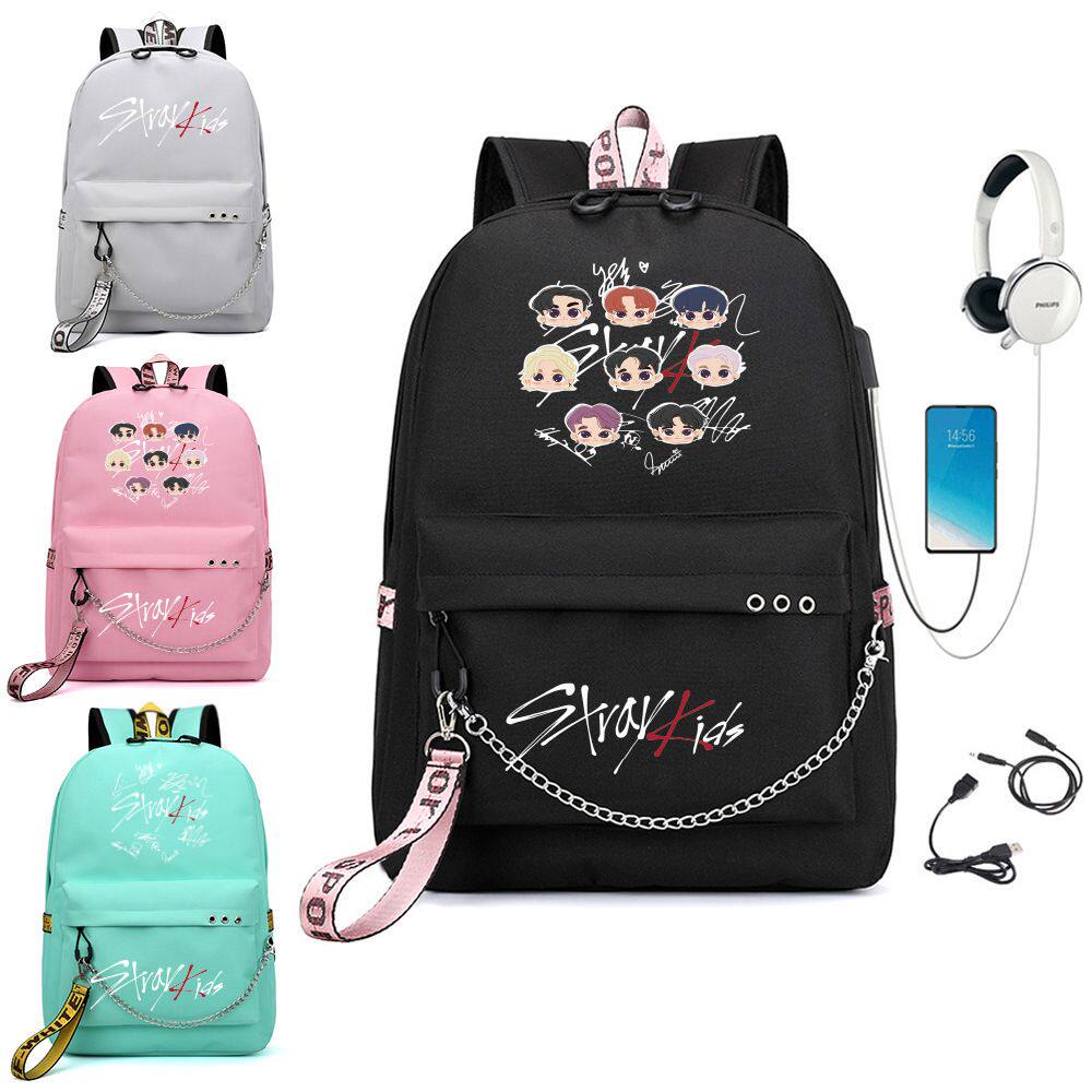 stray kids组合周边同款背包双肩包书包新款韩版学生男女大容量
