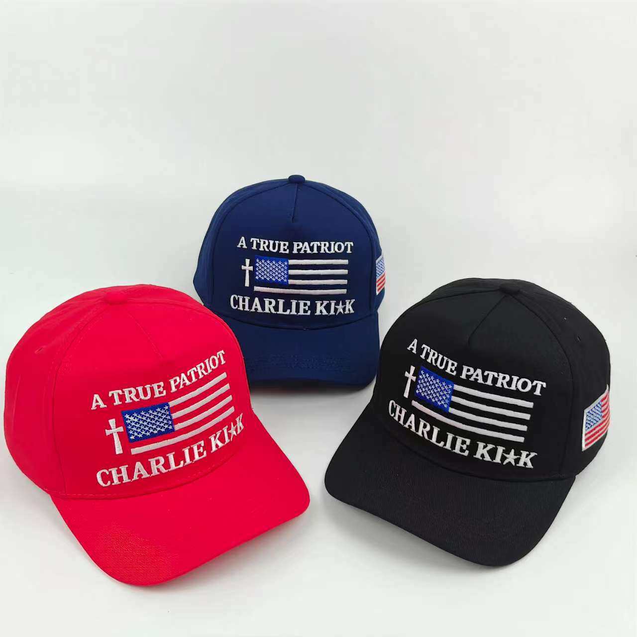 2026新款美国国旗棒球帽查理柯克刺绣帽子绣花字母鸭舌帽遮阳帽子