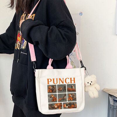 2026外贸爆款punch monkey潮流单肩斜挎包多功能大容量通勤手提包