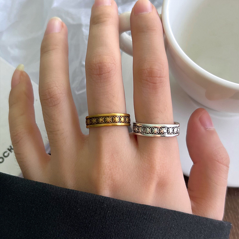 古金不掉色小圈口925纯银戒指