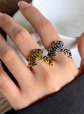 925银山茶花开口戒指不掉色