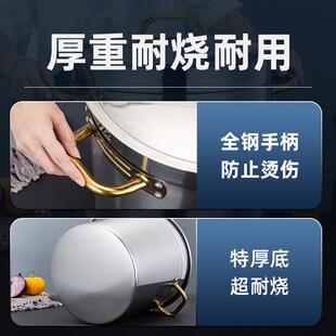 304不锈钢汤桶食品级商用加厚带盖煮卤肉桶油桶水桶家用汤锅圆桶
