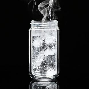 茶水分离双层玻璃杯男士隔热吸管水杯女2024新款泡茶杯子个人专用
