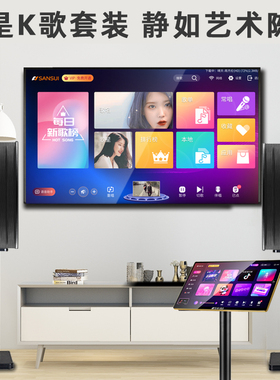 山水PK09家庭ktv唱歌K歌组合落地音响卡拉OK设备全套家用会议音箱