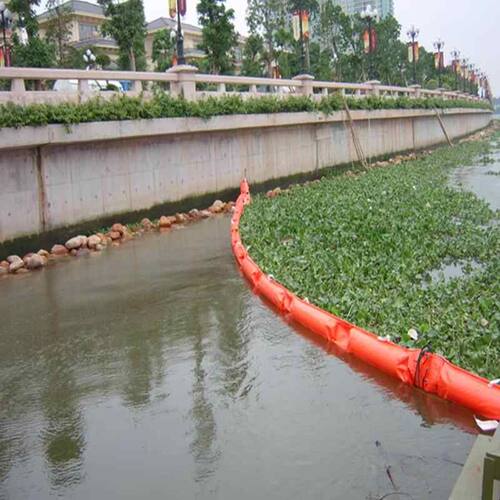PVC围油栏WGV450橡胶拦截托栏固体浮子式水面拦油带防扩散防污屏
