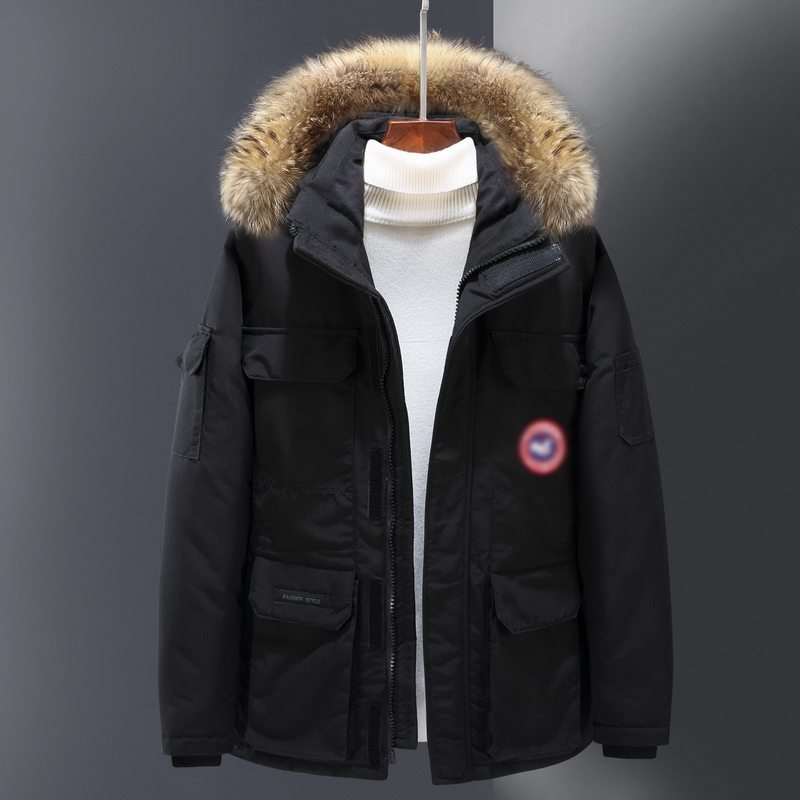 新款加厚情侣工装短款羽绒服外套男士大毛领韩版保暖潮牌2021冬季