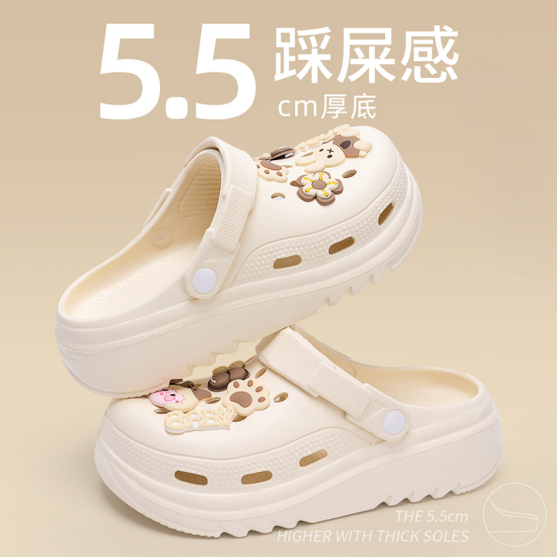 官网MUJ厚底洞洞鞋女款外穿夏季2