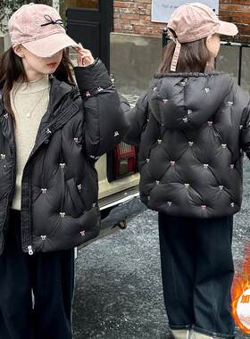 蝴蝶结刺绣棉衣蝴蝶结复古棉服