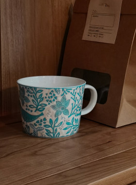 高颜值骨瓷咖啡杯清新拉花杯办公室早餐杯喝水杯子情侣马克杯家用