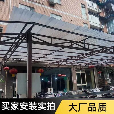 02透明采光瓦阳光板阳台车棚雨棚塑料瓦楞加厚屋顶树脂亮瓦