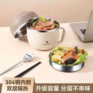 304不锈钢饭盒上班族学生专用便当盒快餐杯食堂打饭碗大容量餐盒