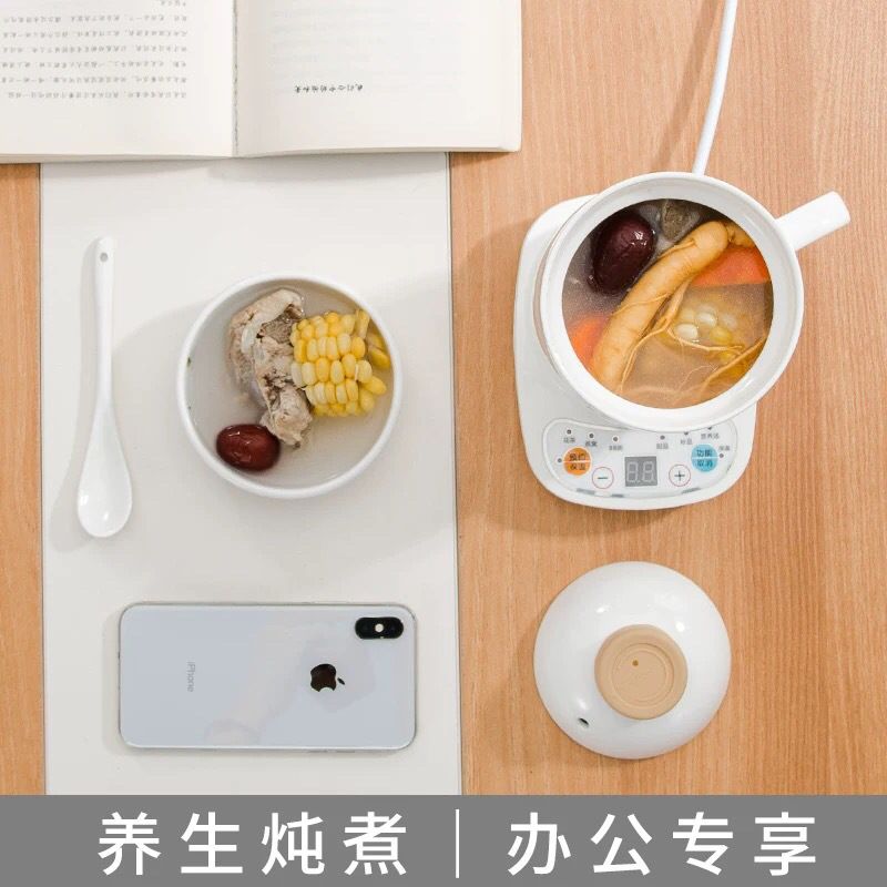 110V养生杯电炖杯 办公室小型电热小炖杯迷你陶瓷全自动宿舍炖锅