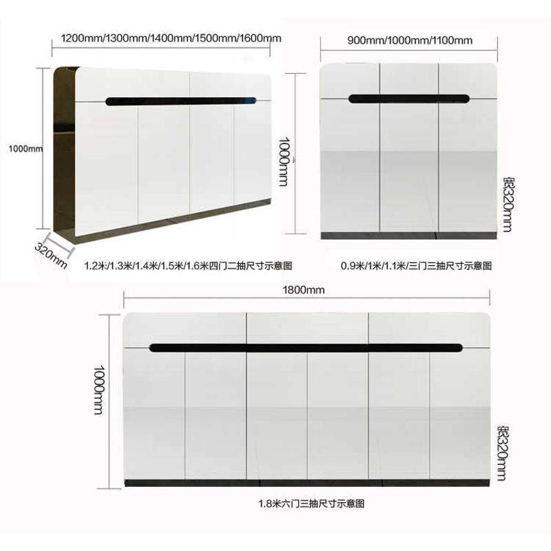 鞋柜 简约现代欧式木制门厅玄关隔断柜 烤漆大容量白色田园薄鞋架