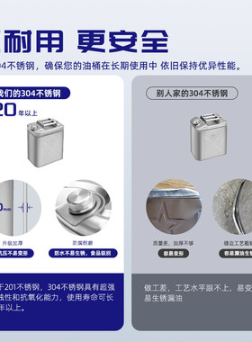 油桶汽油桶专用桶油箱柴油桶50空桶30不锈钢加油桶20升备用白钢