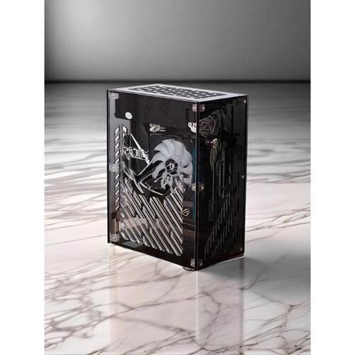 现货包邮半高ITX紧凑型DIY迷你便携HTPC全侧透明台式电脑小主机箱