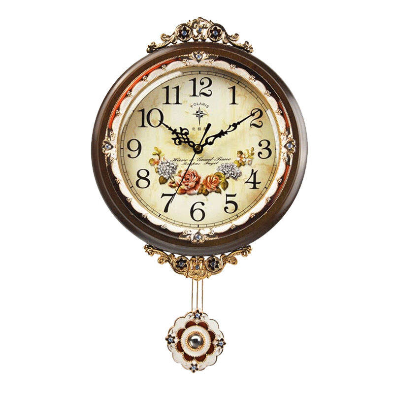 北极星(polaris)挂钟创意时尚摆钟欧式田园仿古客厅石英钟表个