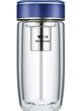 万象（WANXIANG）玻璃杯礼盒装带过滤网泡茶杯商务水杯双层便携家