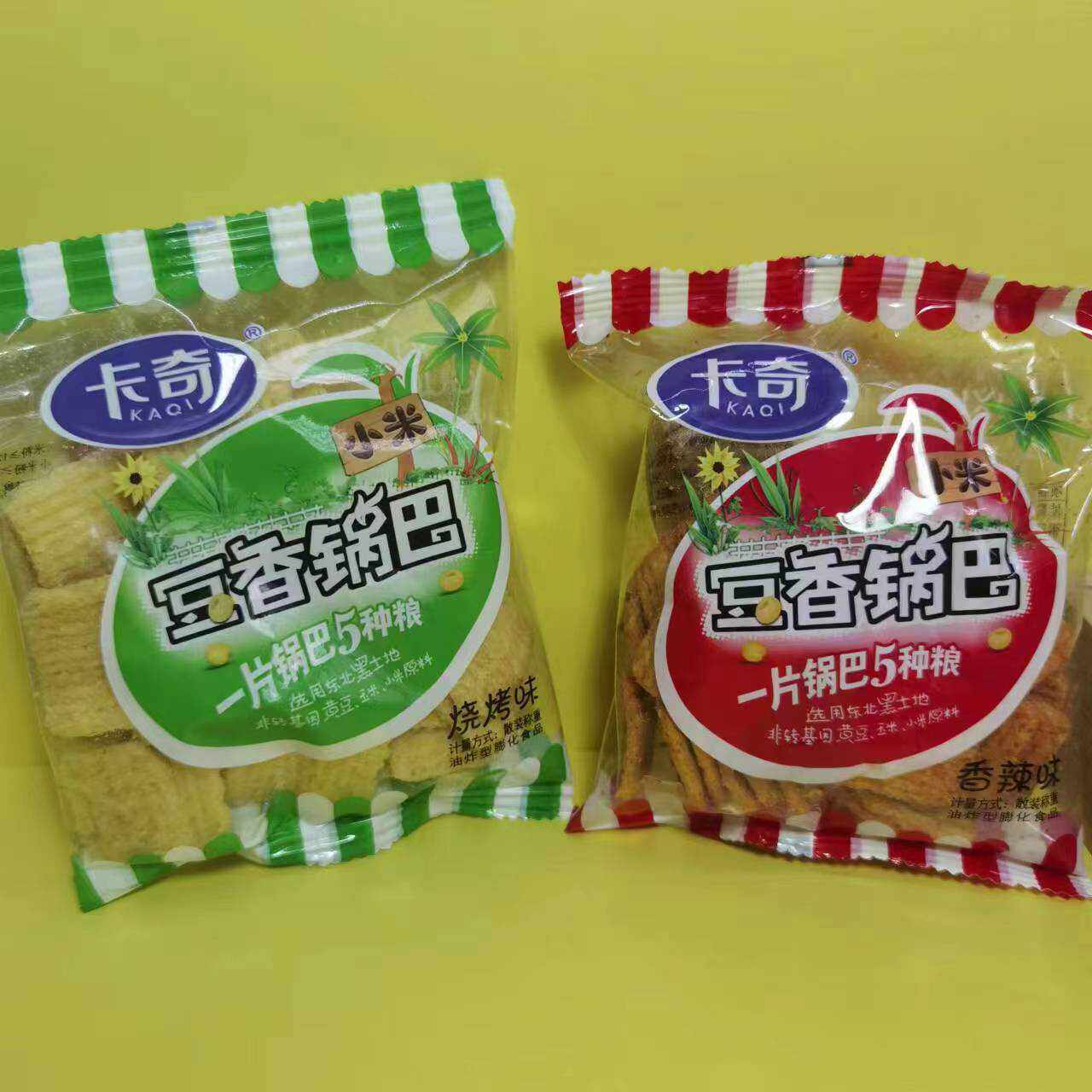 休闲零食很忙卡奇小米豆香锅巴烧烤香辣味膨化食品【满39元包邮】