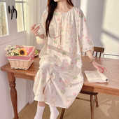 甜美系云朵棉春夏季 带胸垫待产裙进产房哺乳裙睡裙孕妇孕期月子服