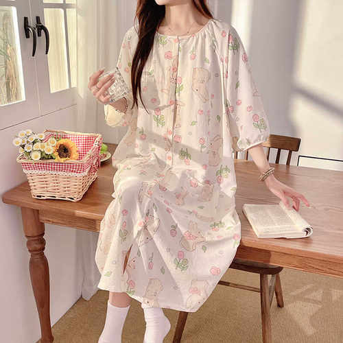 春夏纯棉哺乳裙吸汗透气