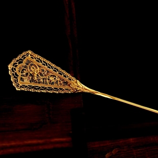 镀金复刻唐代鎏金双面花树钗发簪唐代供养人发饰汉服配饰古装