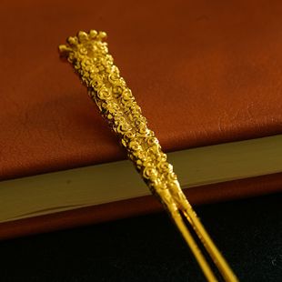 镀金复原宋代金银器花筒钗发簪女复古国风盘发簪子古典汉服配饰